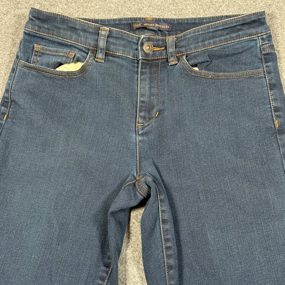 Brooks Brothers 346 Womens Dark Indigo Straight Leg Jeans Size 4 Mid Rise Denim - Picture 2 of 6